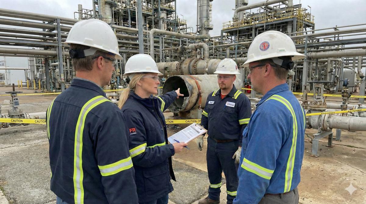 Connie Buskness leading on the plant floor