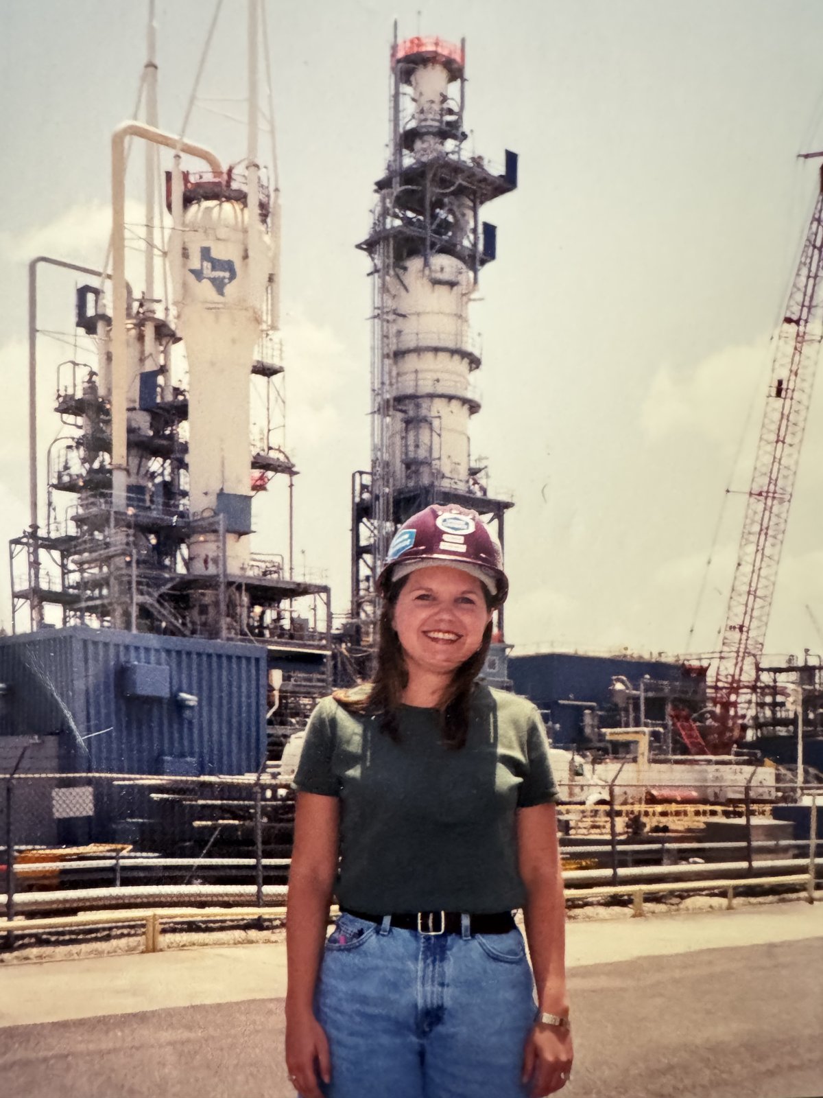Connie Buskness early in her career at the Unipol polypropylene plant in Seadrift, Texas